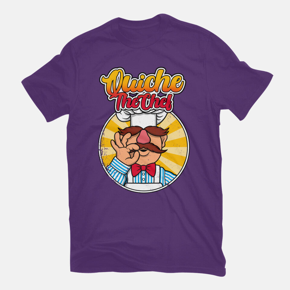 Quiche The Chef – Movie Graphic T-Shirt in purple, flat-lay product view