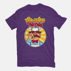 Quiche The Chef – Movie Graphic T-Shirt in purple, flat-lay product view