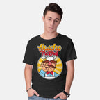 Model wearing black Quiche The Chef – Movie Graphic T-Shirt