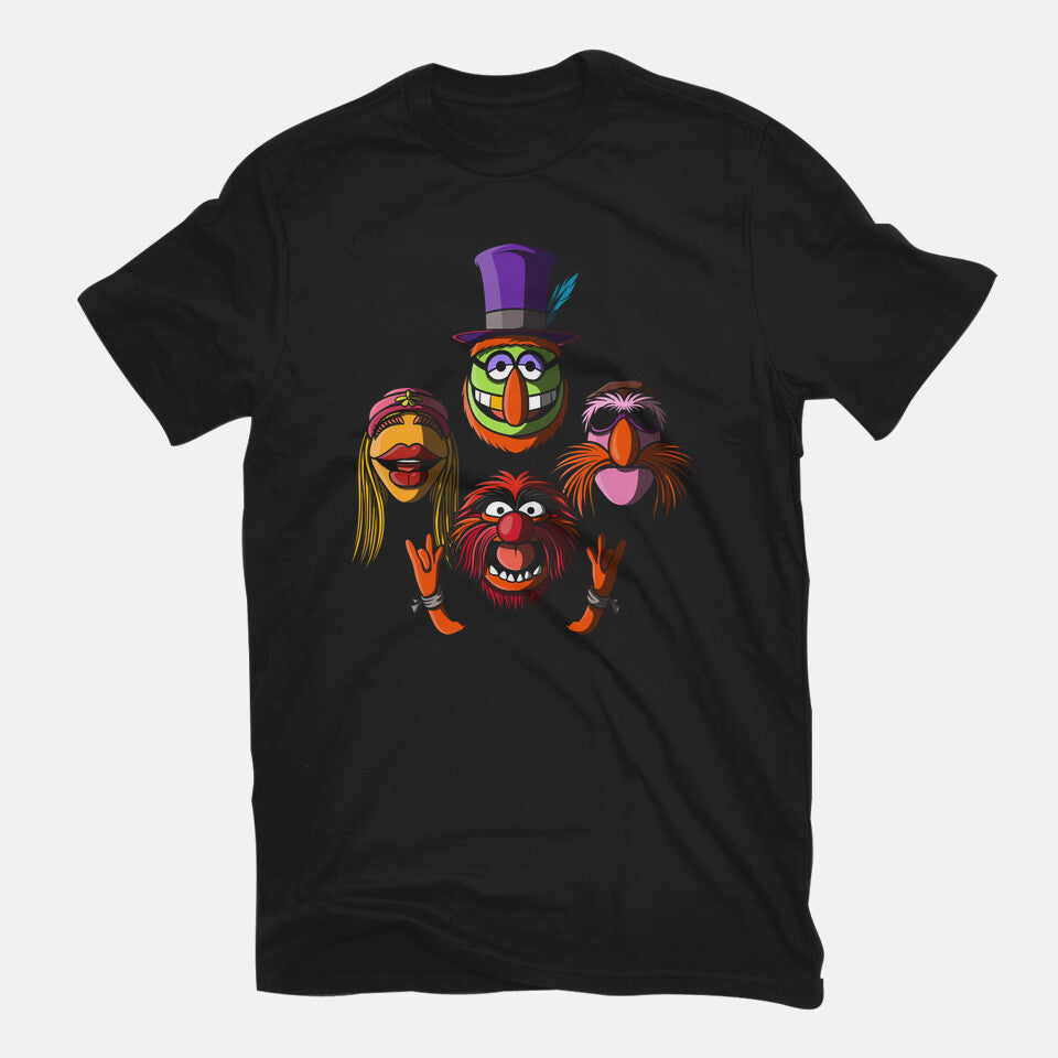 Bohemian Mayhem – Movie Graphic T-Shirt in black, flat-lay product view