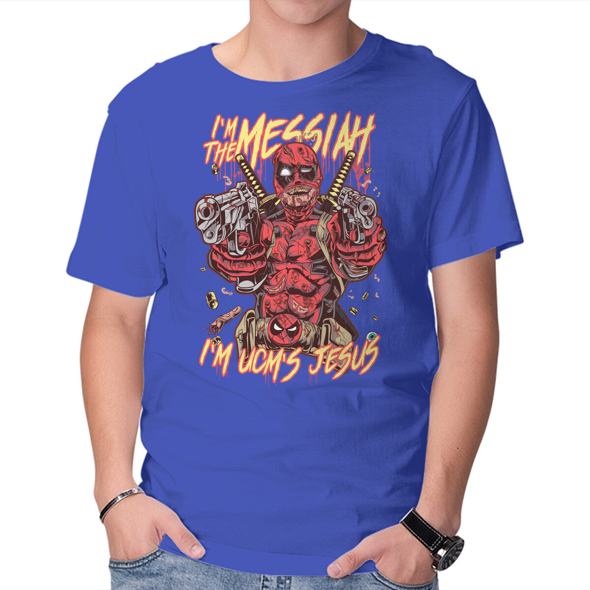 I'm The Messiah – Movie Graphic T-Shirt in royal blue, product display
