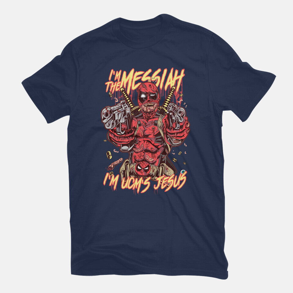 I'm The Messiah – Movie Graphic T-Shirt in navy, flat-lay product view