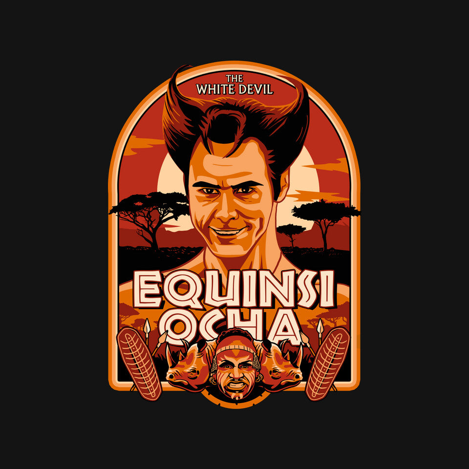 Equinsi Ocha – Movie Graphic T-Shirt design artwork for black graphic T-shirt