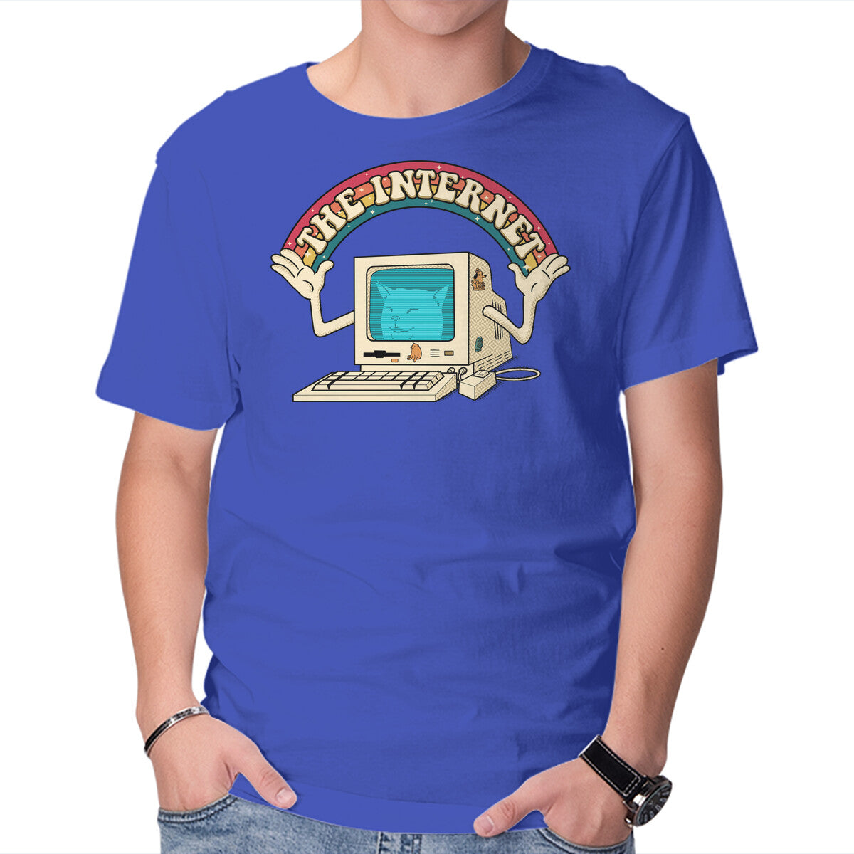 It Was All Worth It – Cat Graphic T-Shirt in royal blue, product display