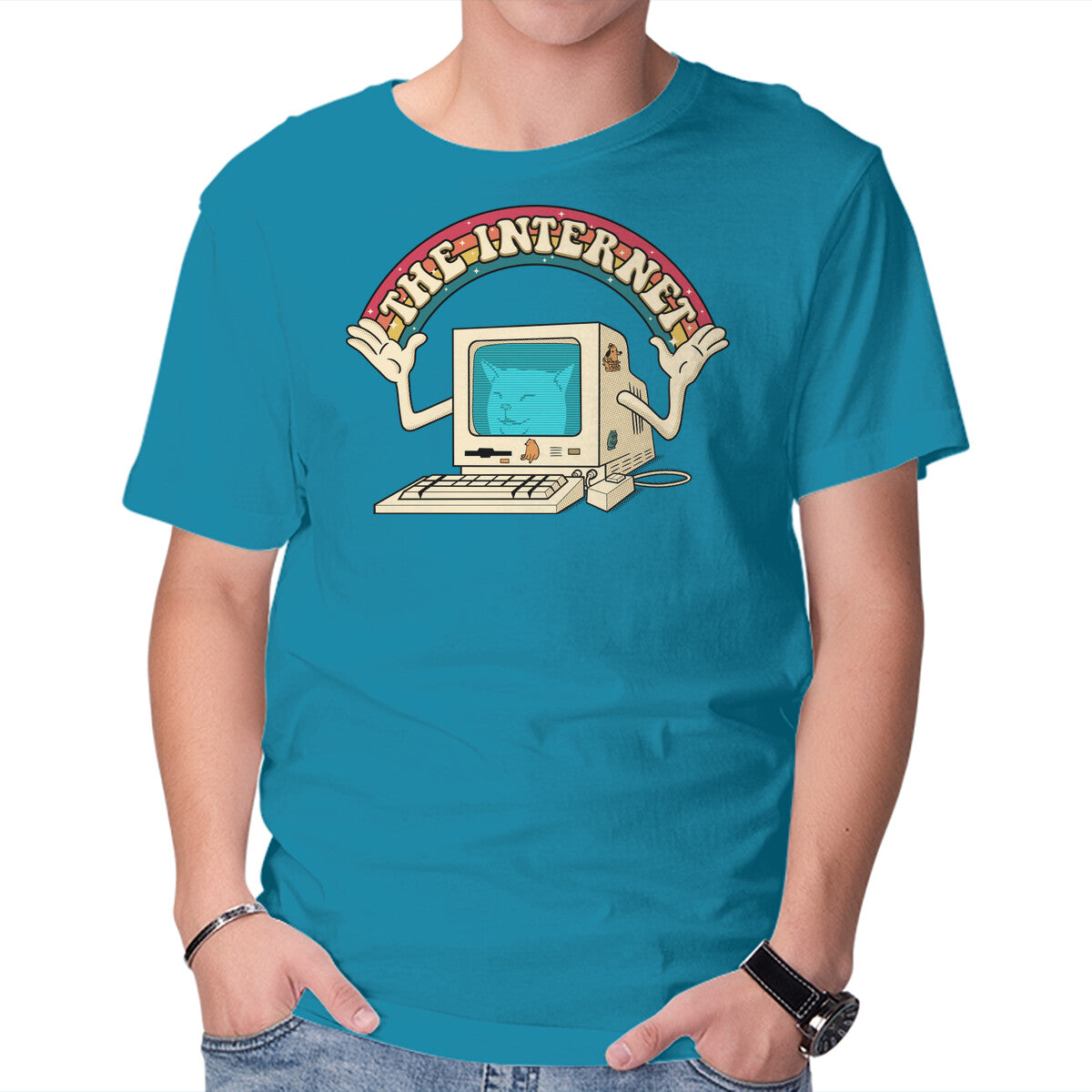 It Was All Worth It – Cat Graphic T-Shirt in turquoise, product display