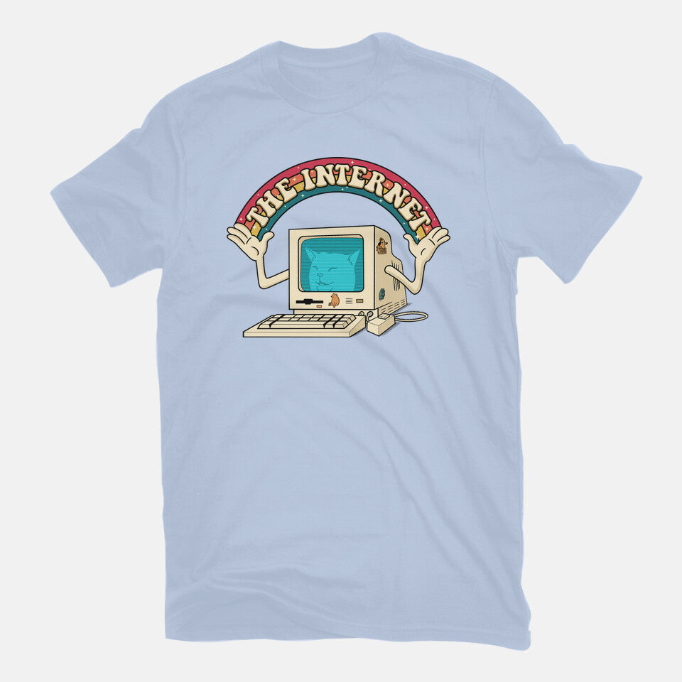 It Was All Worth It – Cat Graphic T-Shirt in blue, flat-lay product view
