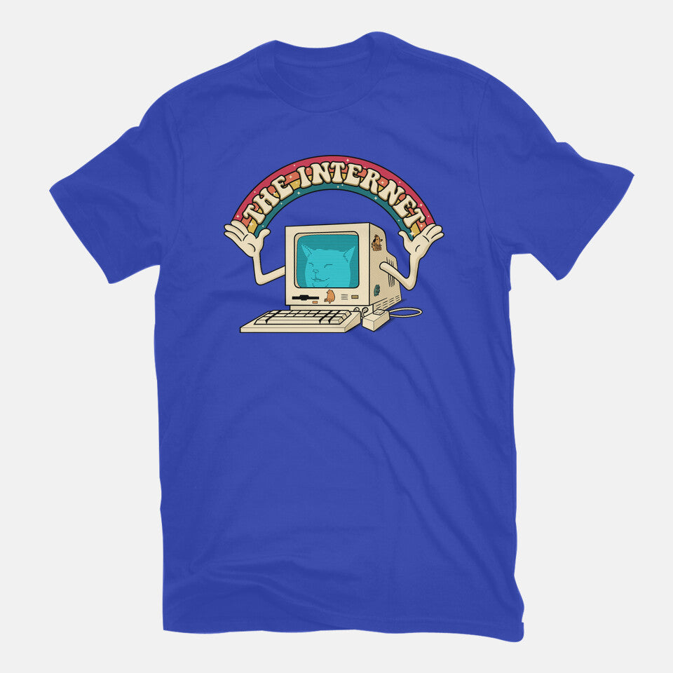 It Was All Worth It – Cat Graphic T-Shirt in royal blue, flat-lay product view