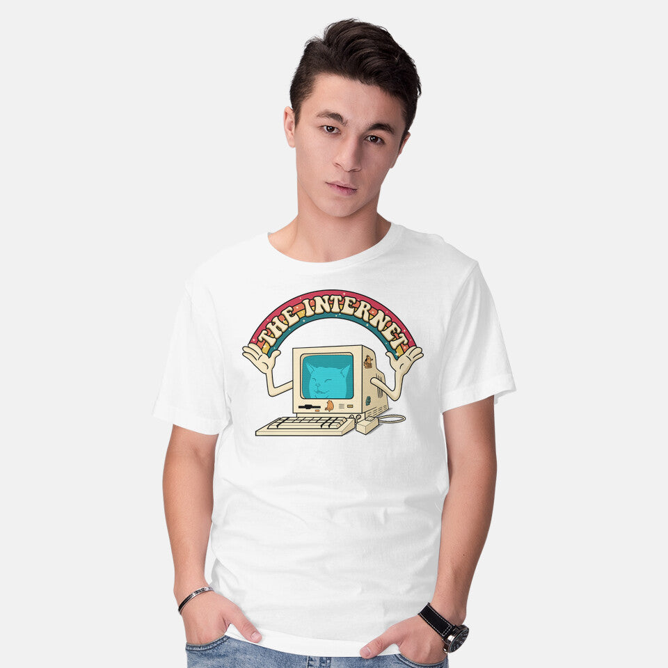 Model wearing white It Was All Worth It – Cat Graphic T-Shirt