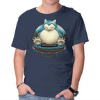 Gamer Snorlax – Anime Graphic T-Shirt in navy, product display