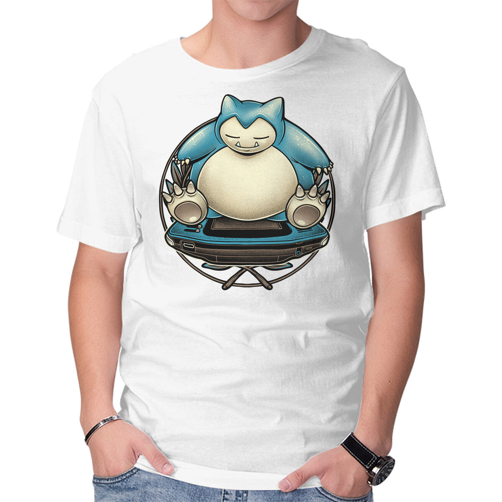 Gamer Snorlax – Anime Graphic T-Shirt in white, product display