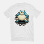 Gamer Snorlax – Anime Graphic T-Shirt in white, flat-lay product view