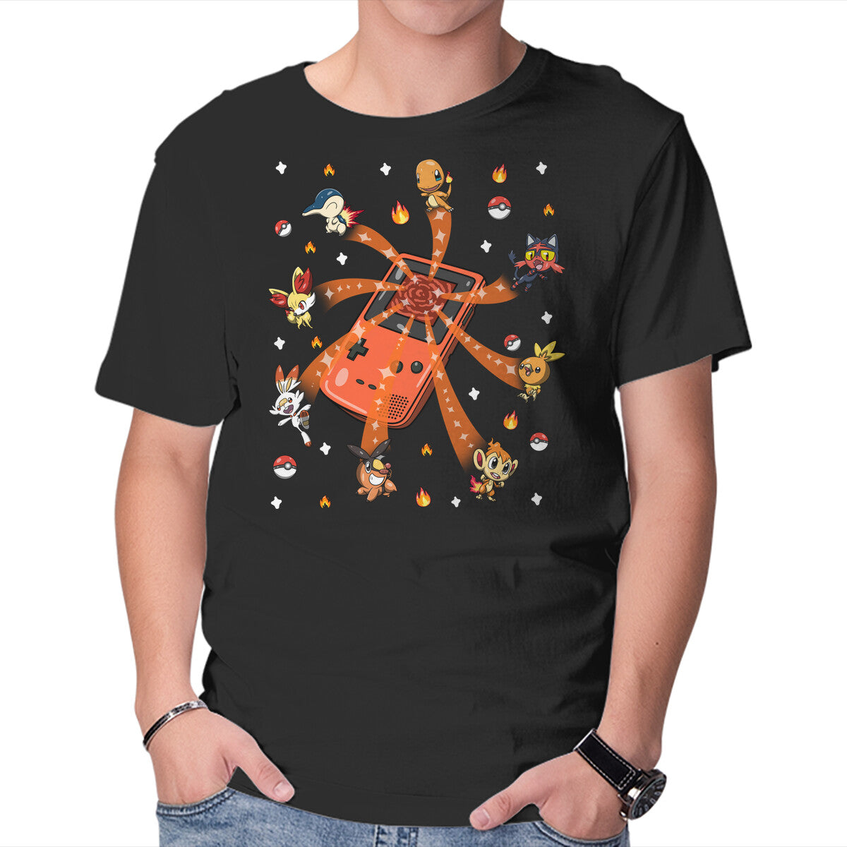 Catch Fire – Anime Graphic T-Shirt in black, product display