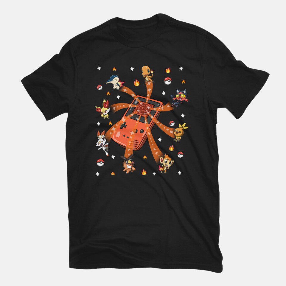 Catch Fire – Anime Graphic T-Shirt in black, flat-lay product view