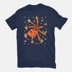 Catch Fire – Anime Graphic T-Shirt in navy, flat-lay product view