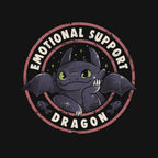 Emotional Support Dragon – Fantasy Graphic T-Shirt design artwork for black graphic T-shirt