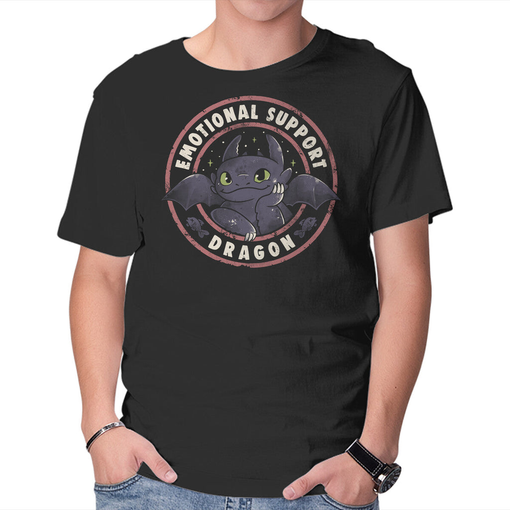 Emotional Support Dragon – Fantasy Graphic T-Shirt in black, product display
