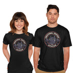 Model wearing black Emotional Support Dragon – Fantasy Graphic T-Shirt