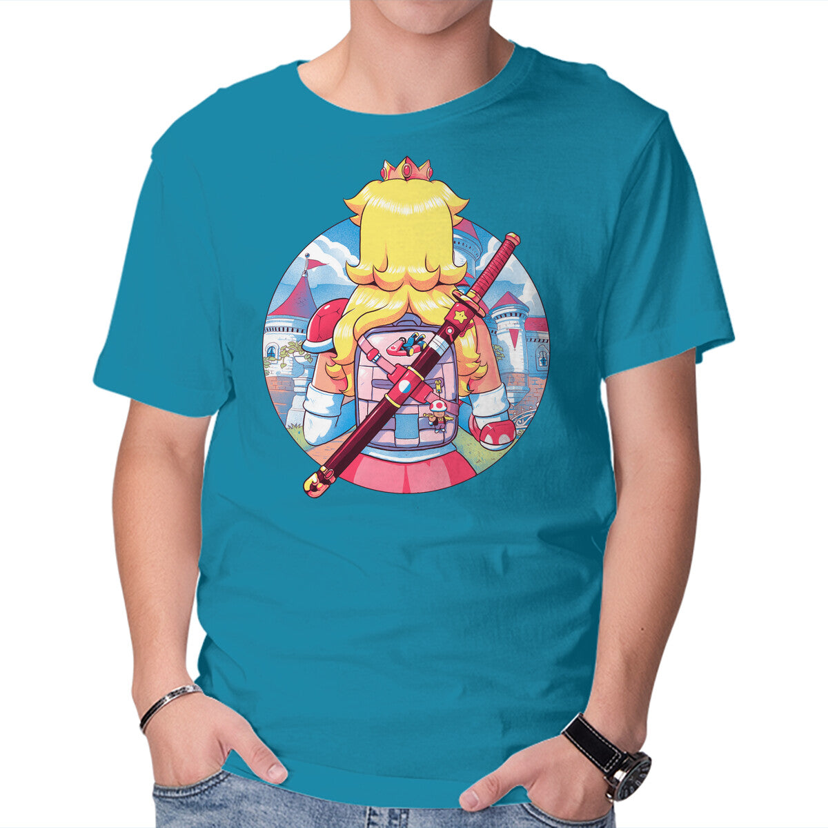 Spring Princess – Gaming Graphic T-Shirt in turquoise, product display