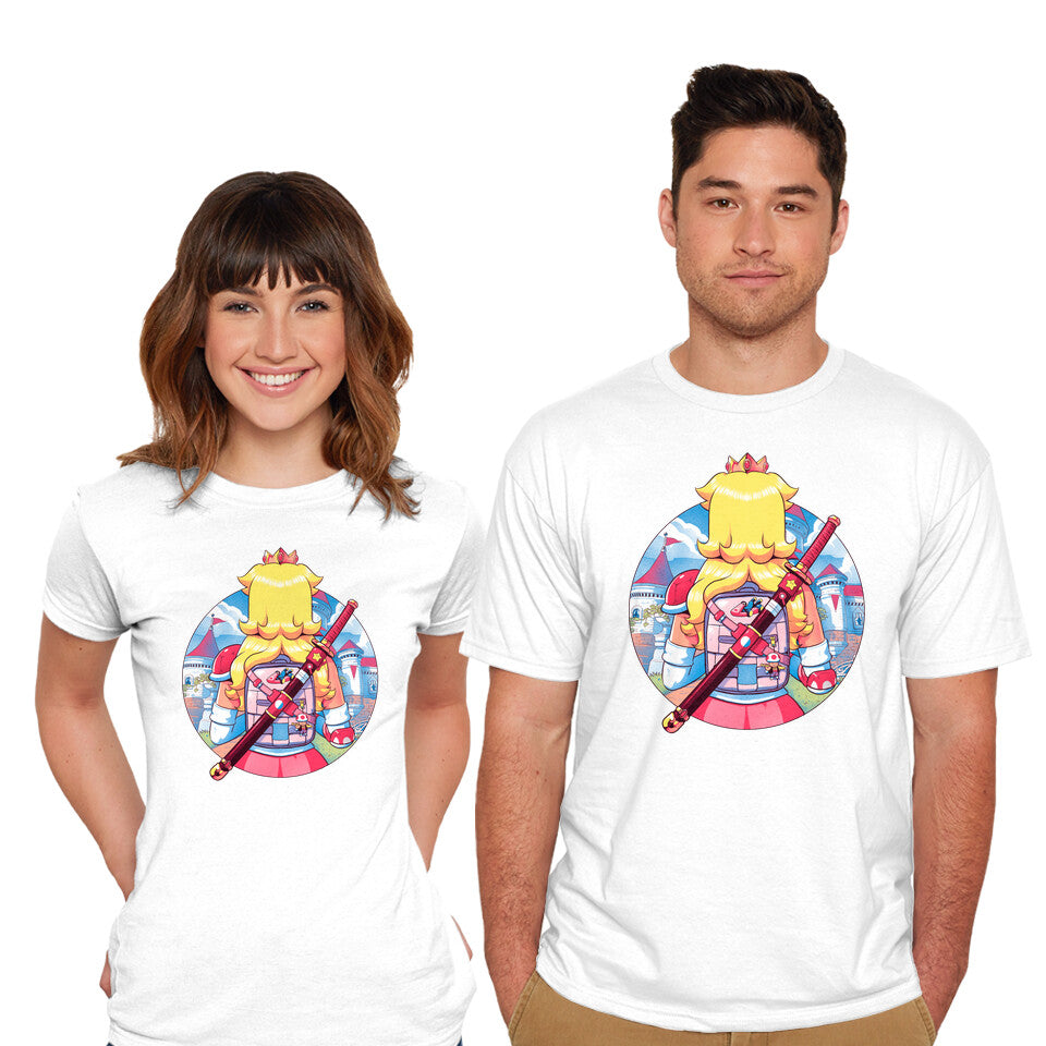 Model wearing white Spring Princess – Gaming Graphic T-Shirt