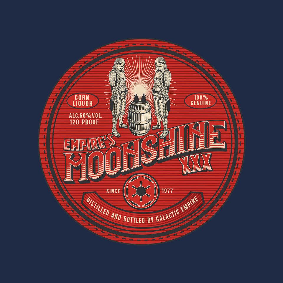 Empire's Moonshine – Sci-Fi Graphic T-Shirt design artwork for navy graphic T-shirt