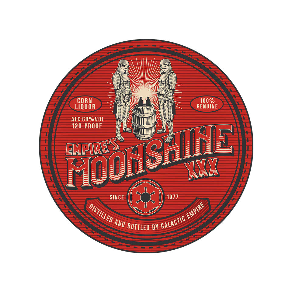 Empire's Moonshine – Sci-Fi Graphic T-Shirt design artwork for white graphic T-shirt