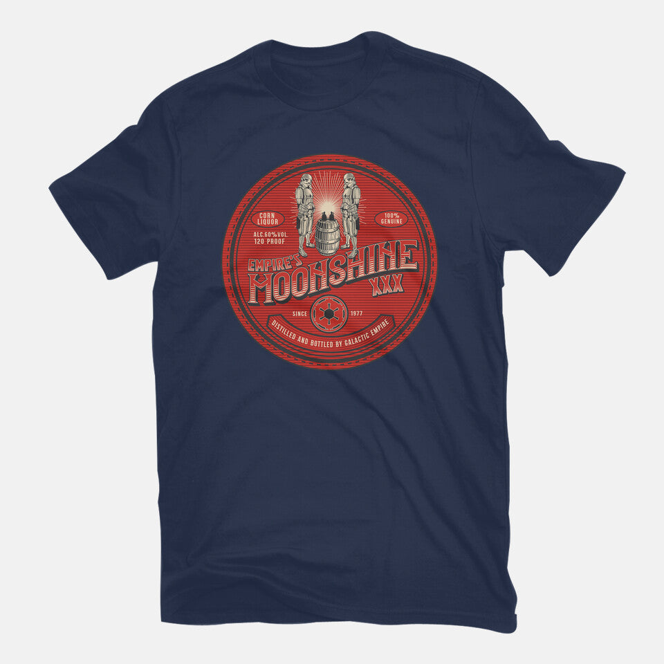 Empire's Moonshine – Sci-Fi Graphic T-Shirt in navy, flat-lay product view