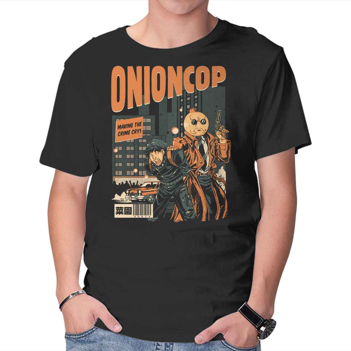 Onion Cop – Retro Graphic T-Shirt