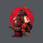 Red Kitsune Samurai Graphic T-Shirt design artwork for charcoal graphic T-shirt
