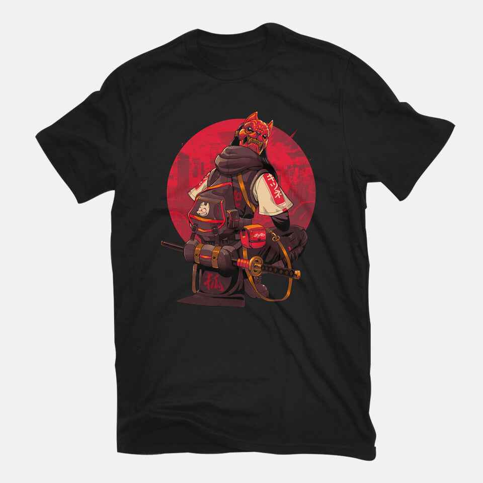 Red Kitsune Samurai Graphic T-Shirt