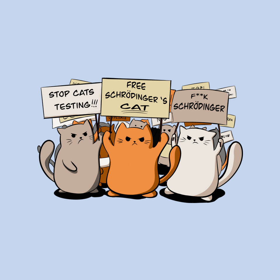 Cats Protest – Cat Graphic T-Shirt design artwork for blue graphic T-shirt