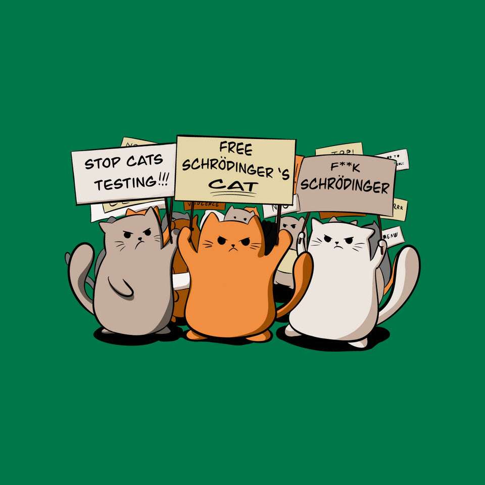 Cats Protest – Cat Graphic T-Shirt design artwork for green graphic T-shirt