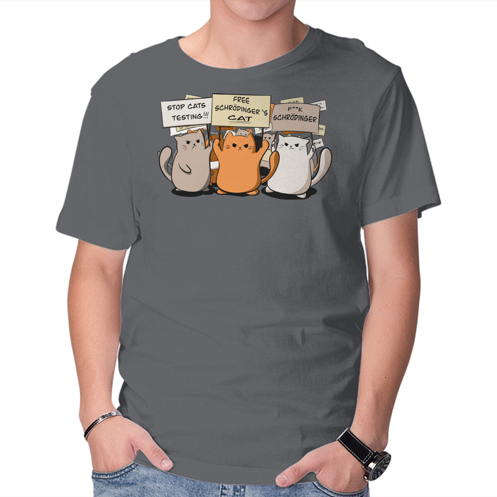 Cats Protest – Cat Graphic T-Shirt in charcoal, product display