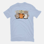 Cats Protest – Cat Graphic T-Shirt in blue, flat-lay product view