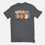 Cats Protest – Cat Graphic T-Shirt in charcoal, flat-lay product view