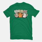 Cats Protest – Cat Graphic T-Shirt in green, flat-lay product view