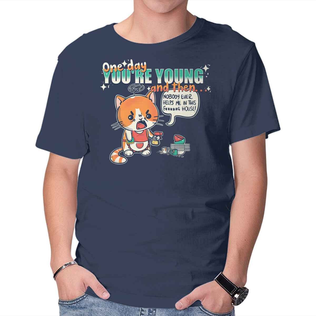 One Day – Cat Graphic T-Shirt