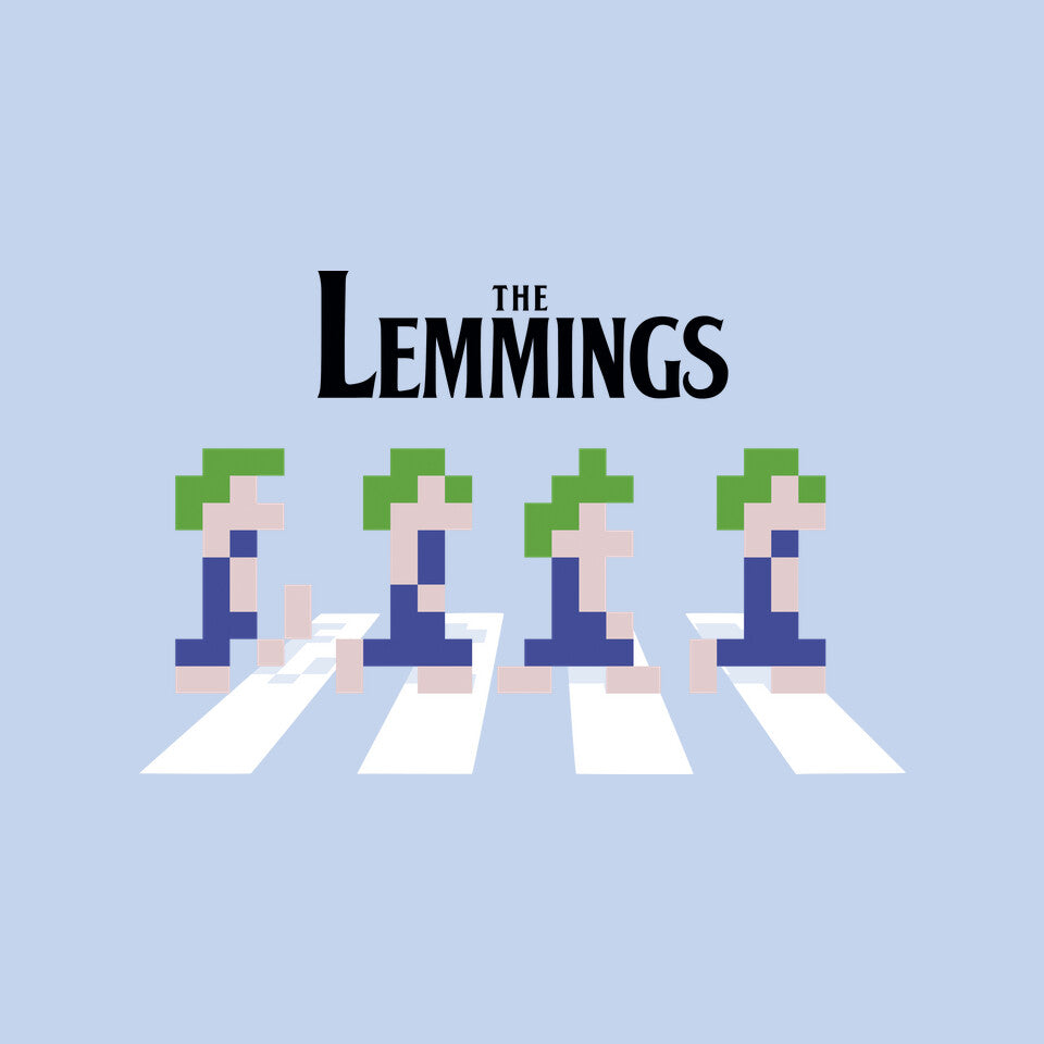 Lemmings Road – Gaming Graphic T-Shirt design artwork for blue graphic T-shirt