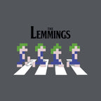 Lemmings Road – Gaming Graphic T-Shirt design artwork for charcoal graphic T-shirt