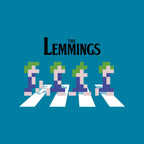 Lemmings Road – Gaming Graphic T-Shirt design artwork for turquoise graphic T-shirt