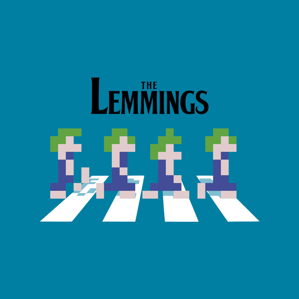 Lemmings Road – Gaming Graphic T-Shirt design artwork for turquoise graphic T-shirt