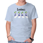Lemmings Road – Gaming Graphic T-Shirt in blue, product display