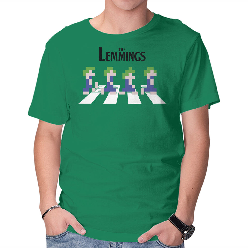 Lemmings Road – Gaming Graphic T-Shirt in green, product display
