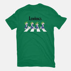 Lemmings Road – Gaming Graphic T-Shirt in green, flat-lay product view