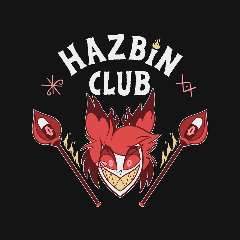 Hazbin Club – Funny Graphic T-Shirt design artwork for black graphic T-shirt