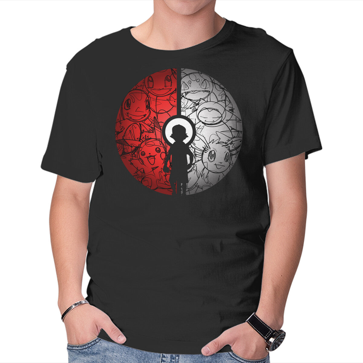 I Got Them – Anime Graphic T-Shirt in black, product display