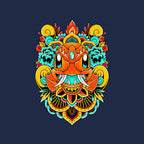 Fire Monster – Anime Graphic T-Shirt design artwork for navy graphic T-shirt