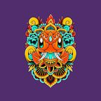 Fire Monster – Anime Graphic T-Shirt design artwork for purple graphic T-shirt