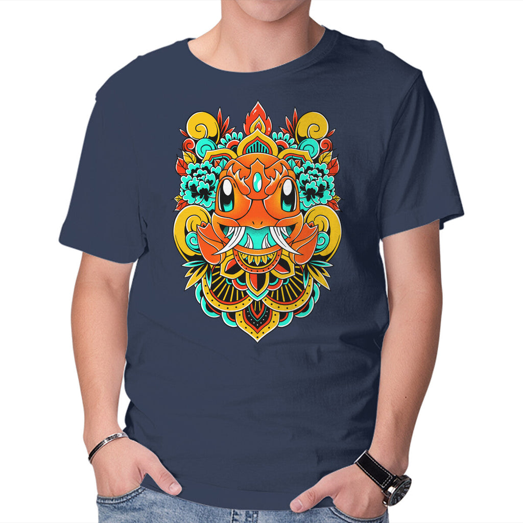 Fire Monster – Anime Graphic T-Shirt in navy, product display