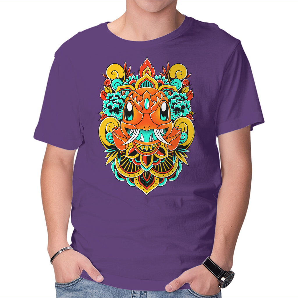 Fire Monster – Anime Graphic T-Shirt in purple, product display