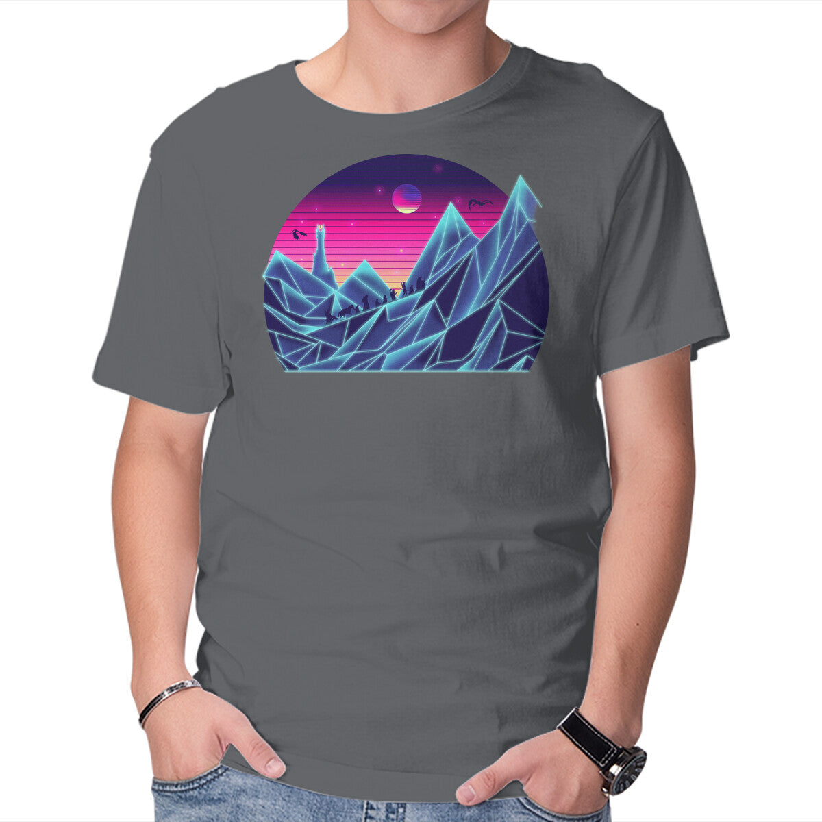 Rad Fellowship – Fantasy Graphic T-Shirt in charcoal, product display